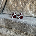 Football Acrylic Earrings, Team Spirit, Sports Earrings: Heart shape