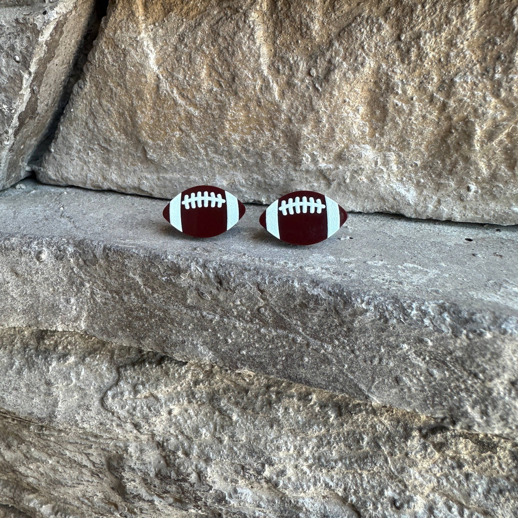 Football Acrylic Earrings, Team Spirit, Sports Earrings: Heart shape